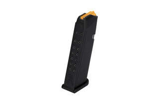 The Glock 17 round magazine features a hardened steel core with polymer shell